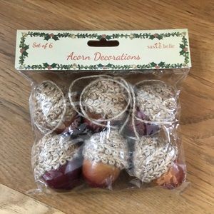 Six Acorn Ornaments